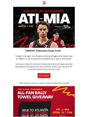 Atlanta Hawks - Don't Miss the Play-In Showdown Tonight in ATL 🔥