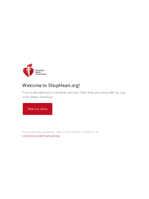 American Heart Association - Customer account confirmation