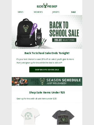 The Back To School Sale Ends Tonight!