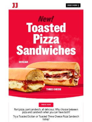Jimmy John's - New! Toasted Pizza Sandwiches 🍕 + 🥪