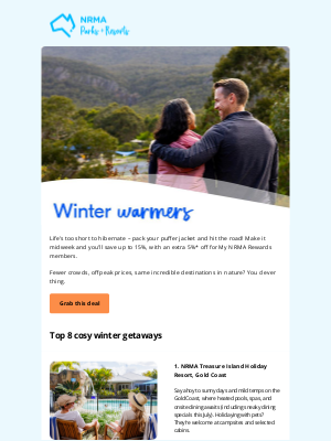 NRMA Parks and Resorts (Australia) - Top 8 cosy winter getaways