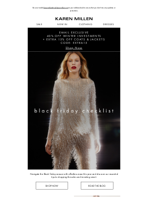 Karen Millen - How to shop the Black Friday Sale | Our essential tips