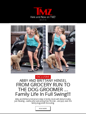 TMZ - Conjoined Twins Abby & Brittany Hensel Run Errands Days After Newborn Arrival