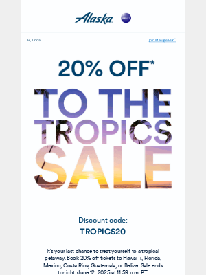 It's the final day for 20% off fares