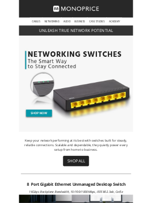 Monoprice - Networking Switches That Keep Up With You ✓