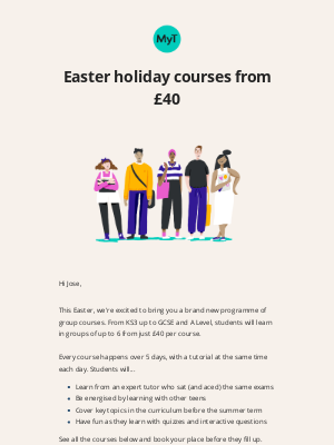 MyTutor - Easter holiday group courses from £40 🚀 Book your place