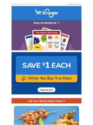 The Kroger Co. - You’re Getting New Deals in Your Weekly Ad 🤩 | SAVE $1 Each on 5+