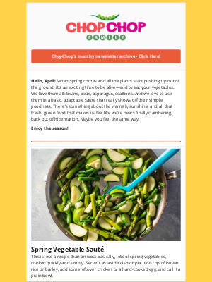 Chop Chop - Hello April -- Eat your veggies!