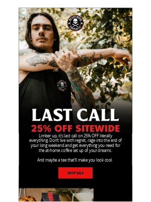 Death Wish Coffee Company - Last Chance at 25% Off Everything