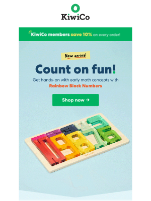 Kiwi Co. - New Arrival: Rainbow Block Numbers