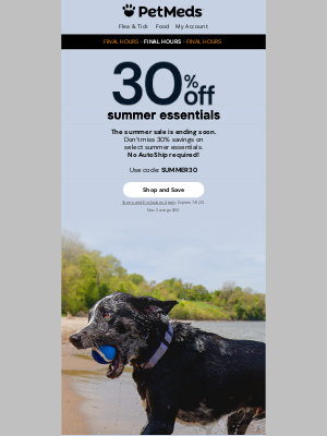 1800PetMeds - ☀️ 24 Hours Left! Grab 30% Off Summer Essentials Now!