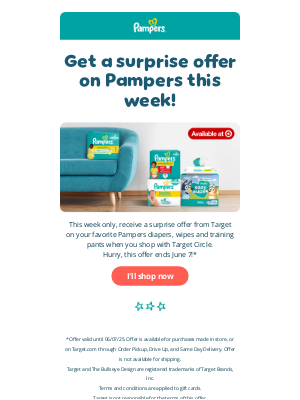 Pampers - Save on Pampers with a surprise Target Circle offer!