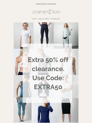 Crane & Lion - Extra 50% off Clearance Starts Today!