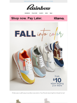 Rainbow Shops - SNEAKERS that add life to your Fall fit 💗💛 From $10 (when you buy 2+)