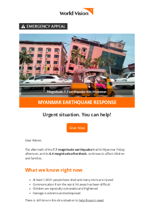 World Vision USA - URGENT RELIEF still needed in Myanmar