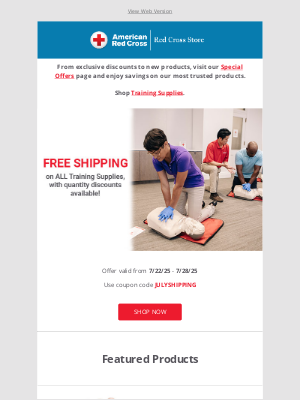 American Red Cross - Discover Our All-New Special Offers Section – Now in Store - plus FREE SHIPPING!