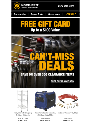 Northern Tool + Equipment - Up to 65% Off! | Shop Clearance Sale