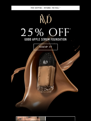 Kat Von D Beauty - Ends tonight // 25% off Good Apple Serum Foundation