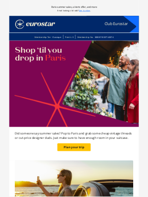 Eurostar - News, offers, and inspiration: Club Eurostar update 📢