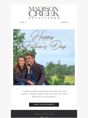 Madison Creek Outfitters - Happy Father’s Day from Madison Creek