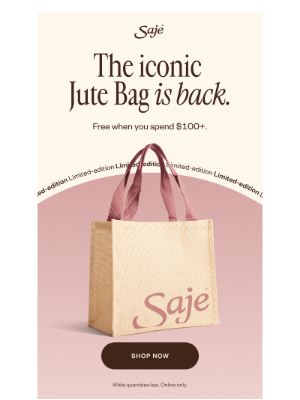 Saje Natural Wellness - Free jute bag, new look  👀