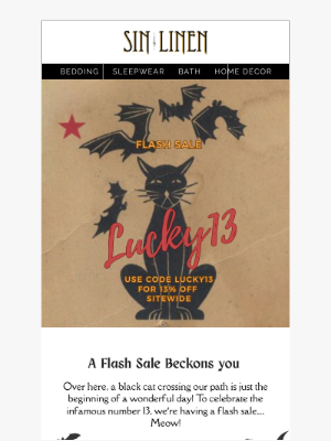 Lucky 13 Flash Sale!