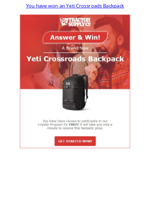 Breather - You have won an Yeti Crossroads Backpack