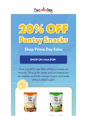 Once Upon a Farm - 20% OFF: Prime Day Deals 🎉
