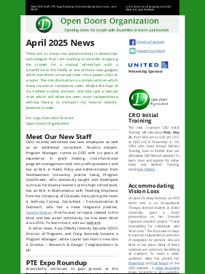2Fold Doors - New ODO Staff, PTE Expo Roundup, Accommodating Vision Loss...and more!