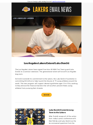 Los Angeles Lakers - Lakers Sign Luka Dončić to Contract Extension