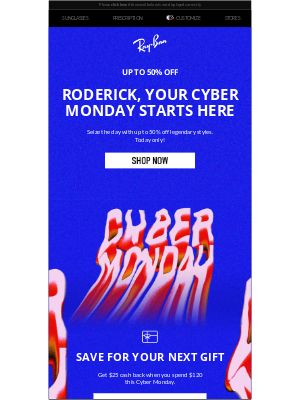 Ray-Ban - Up to 50% Off | Cyber Monday is on