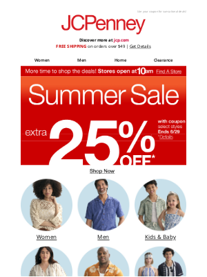 JCPenney - Your day's brighter ☀️ Extra 25% Off