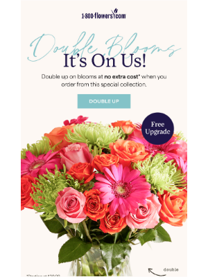 1-800-Flowers - Twice the blooms for free? You bet! 💐