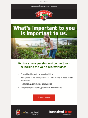 Hannaford Supermarkets - Local Actions. Greener Future.