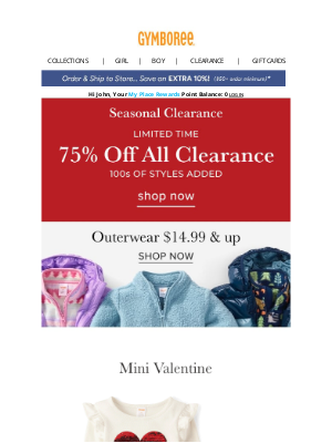 The Children's Place - Starts NOW! 75% Off Clearance + $14.99 & up Outerwear!