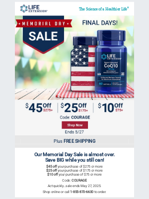 Life Extension - 🚨 Up to $45 OFF Final Days!