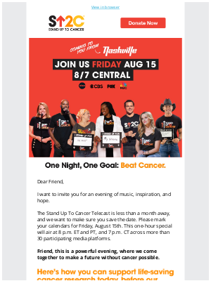Stand Up to Cancer (SU2C) - You are invited! ✉️