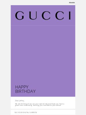 Gucci Birthday Card -  UK