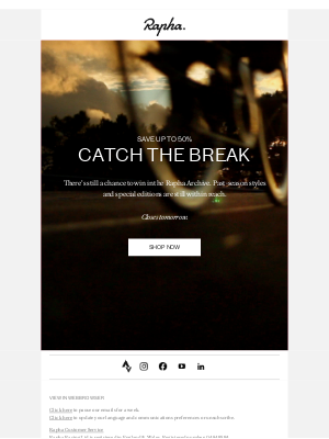 Rapha - Archive closing tomorrow