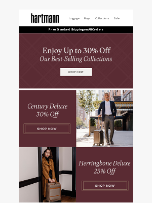 Hartmann - Save Up to 30% Off Luxury Travel Styles