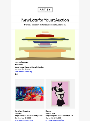Artsy - New auction lots for you on Artsy