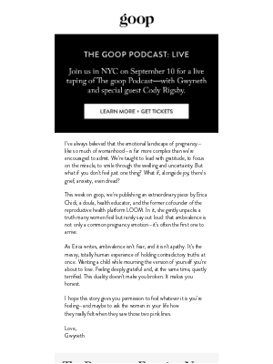 Goop - the Thursday newsletter