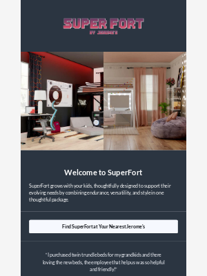 Jerome's Furniture - ✨ Dream Kid's Room Alert: SuperFort with up to 5 Years No Interest Financing!