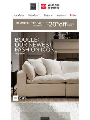 Value City Furniture - Bouclé fabric is HERE!