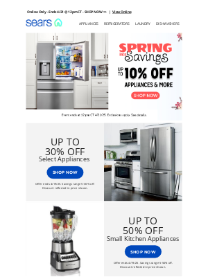 Sears - 🌼 Get an extra 10% off appliances & more! Your home will thank you! 😄