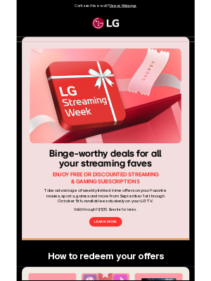 LG Electronics - LG Streaming Week: Your watchlist just got bigger