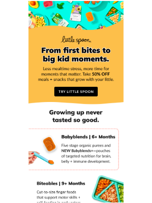 Little Spoon - 50% OFF meals for every milestone.