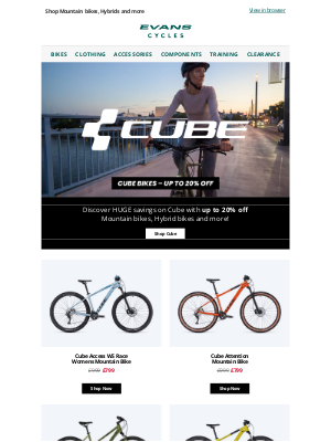 Evans Cycles (United Kingdom) - Up to 20% off Cube