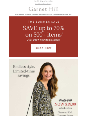 Garnet Hill - Instant outfits, stock-up savings!