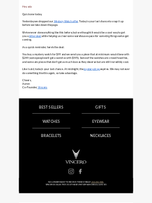 Vincero Collective - Last call to save up to $500.
